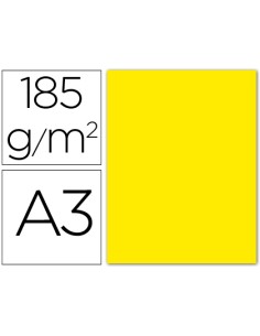Cartulina guarro din a3 amarillo fluorescente 250 gr paquete 50 hojas