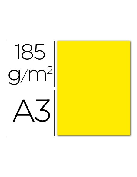 Cartulina guarro din a3 amarillo fluorescente 250 gr paquete 50 hojas