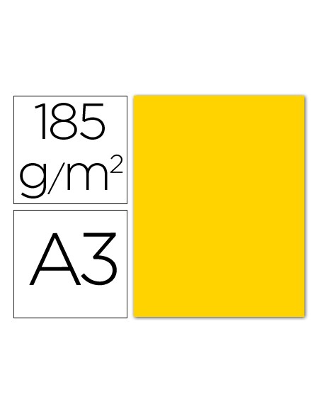 Cartulina guarro din a3 gualda 185 gr gualda paquete 50 hojas