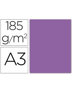 Cartulina guarro din a3 violeta 185 gr paquete 50 hojas