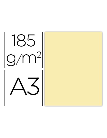 Cartulina guarro din a3 crema 185 gr paquete 50 hojas