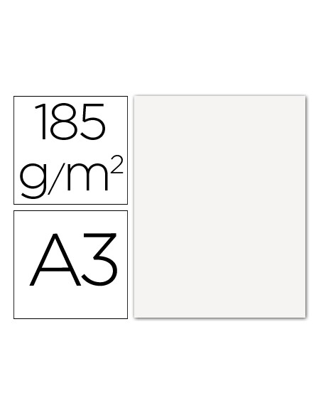 Cartulina guarro din a3 blanco 185 gr paquete 50 hojas