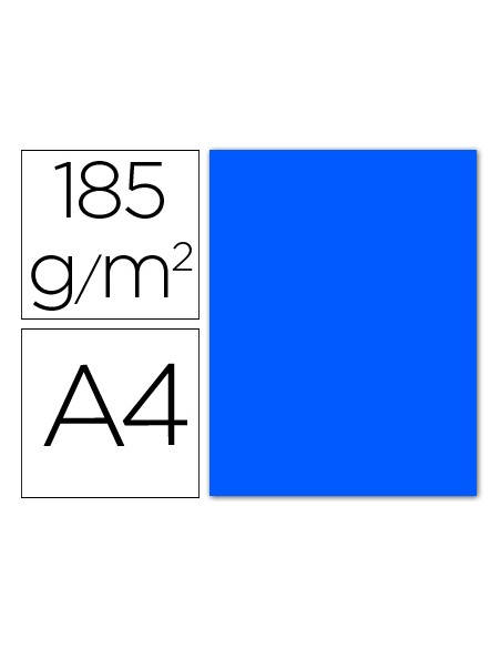 Cartulina guarro din a4 azul mar 185 gr paquete 50 hojas