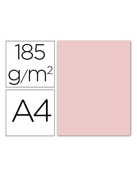 Cartulina guarro din a4 rosa 185 gr paquete 50 hojas