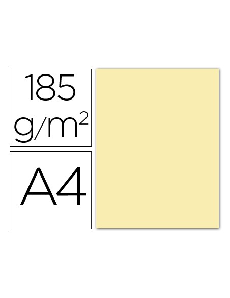 Cartulina guarro din a4 crema 185 gr paquete 50 hojas