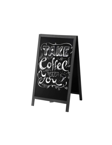 Pizarra negra liderpapel caballete doble cara de madera con superficie para rotuladores 75x135 cm