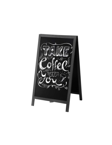 Pizarra negra liderpapel caballete doble cara de madera con superficie para rotuladores 75x135 cm