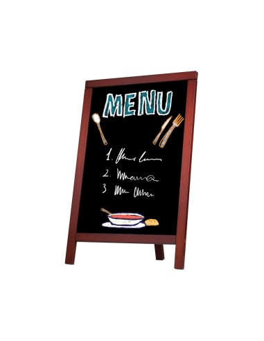 Pizarra negra liderpapel caballete y marco de madera con superficie para rotuladores tipo tiza 55x85cm