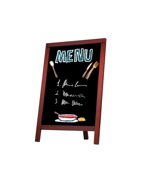 Pizarra negra liderpapel caballete y marco de madera con superficie para rotuladores tipo tiza 55x85cm