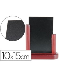 Pizarra negra liderpapel doble cara de madera con superficie para rotuladores tipo tiza 10x15cm