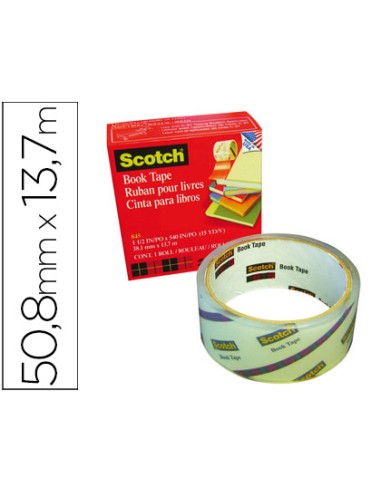 Cinta adhesiva scotch 845 book tape 137 mt x 508 mm