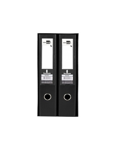 Modulo liderpapel 2 archivadores folio 2 anillas mecanismo de palanca 75mm negro