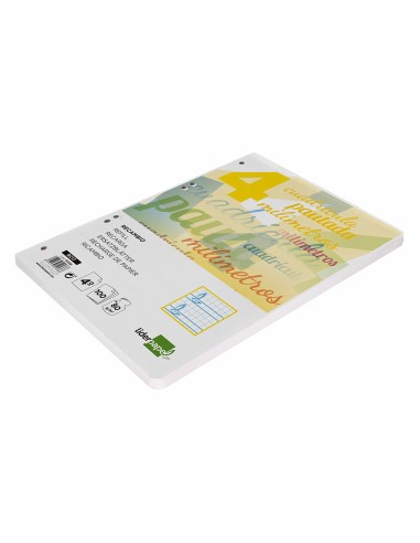 Recambio liderpapel cuarto pautaguia 100 hojas 75 g cuadriculado pautado 4 mm con margen 6 taladros