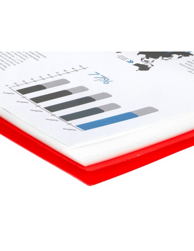 Carpeta liderpapel escaparate con espiral 80 fundas polipropileno din a4 rojo