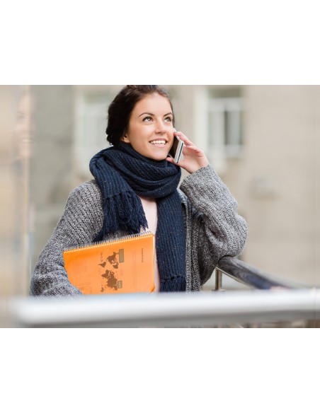 Carpeta liderpapel escaparate con espiral 60 fundas polipropileno din a4 naranja