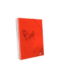 Carpeta liderpapel escaparate con espiral 10 fundas polipropileno din a4 rojo