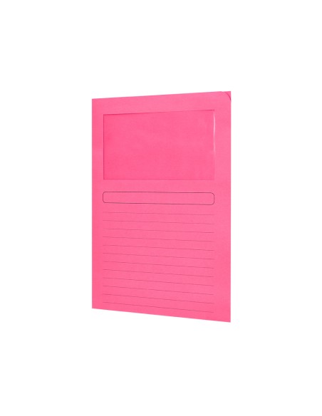 Subcarpeta cartulina q connect din a4 colores surtidos con ventana transparente 120g m2 paquete de 25 unidades