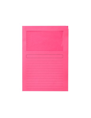 Subcarpeta cartulina q connect din a4 colores surtidos con ventana transparente 120g m2 paquete de 25 unidades