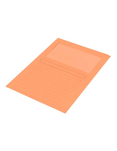 Subcarpeta cartulina q connect din a4 naranja con ventana transparente 120 g m2
