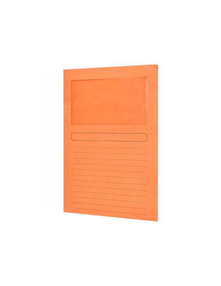 Subcarpeta cartulina q connect din a4 naranja con ventana transparente 120 g m2