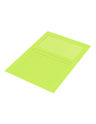 Subcarpeta cartulina q connect din a4 verde con ventana transparente 120 gr