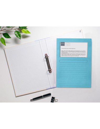 Subcarpeta cartulina q connect din a4 azul con ventana transparente 120 g m2