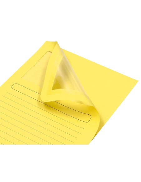 Subcarpeta cartulina q connect din a4 amarilla con ventana transparente 120 g m2