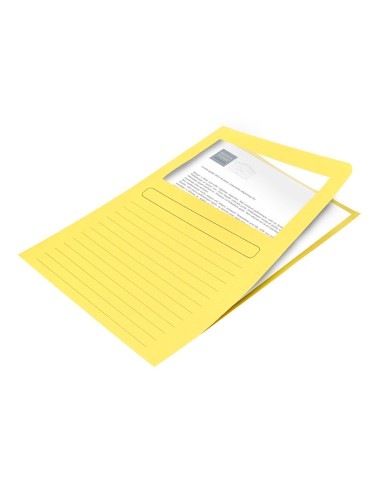 Subcarpeta cartulina q connect din a4 amarilla con ventana transparente 120 g m2