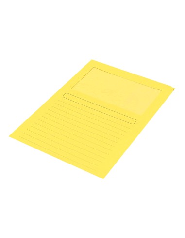 Subcarpeta cartulina q connect din a4 amarilla con ventana transparente 120 g m2
