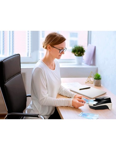 Detector y contador q connect de billetes falsos con cargador electrico puerto usb actualizacion de divisas