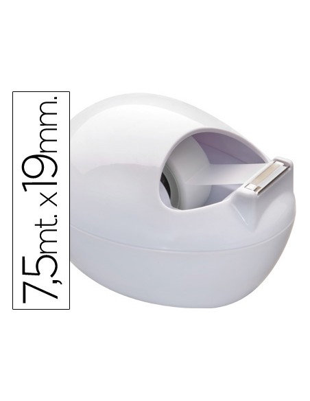 Portarrollo sobremesa scotch color blanco c 36 karim de 75 mt x 19 mm incluye rollo de cinta magic