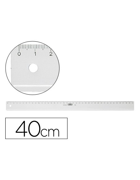 Regla mr 40 cm plastico transparente