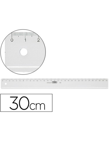 Regla mr 30 cm plastico transparente