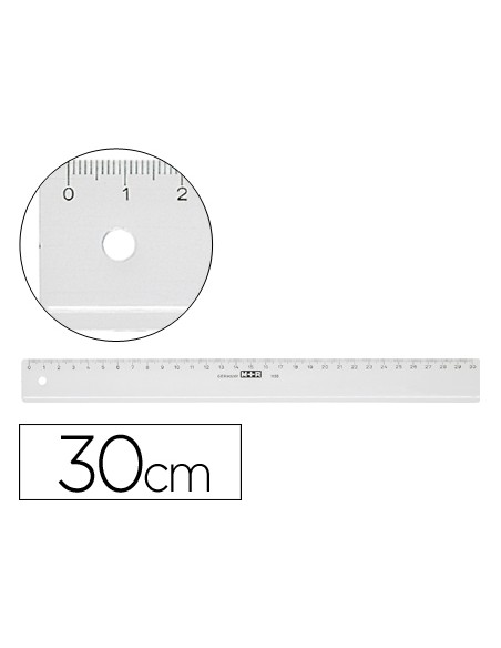 Regla mr 30 cm plastico transparente