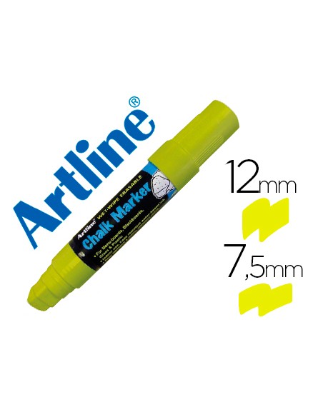 Rotulador artline pizarra verde negra epw 12 mm color amarillo