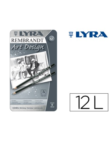 Lapices de grafito lyra rembrand art design caja de 12 graduaciones 6b 5b 4b 3b 2b b hb f h 2h 3h 4h