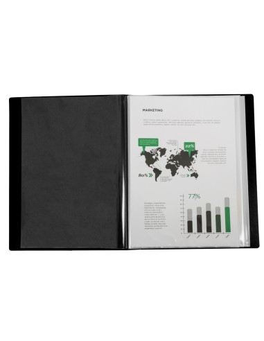Carpeta liderpapel personaliza 31765 80 fundas polipropileno din a4 negra lomo personalizable