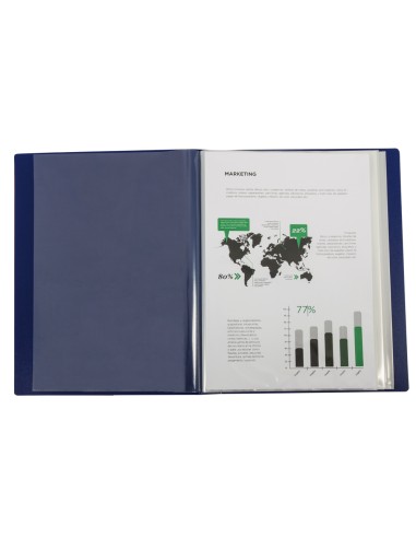 Carpeta liderpapel personaliza 31762 80 fundas polipropileno din a4 azul lomo personalizable
