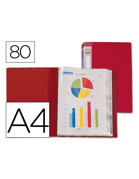 Carpeta liderpapel personaliza 31760 80 fundas polipropileno din a4 roja lomo personalizable