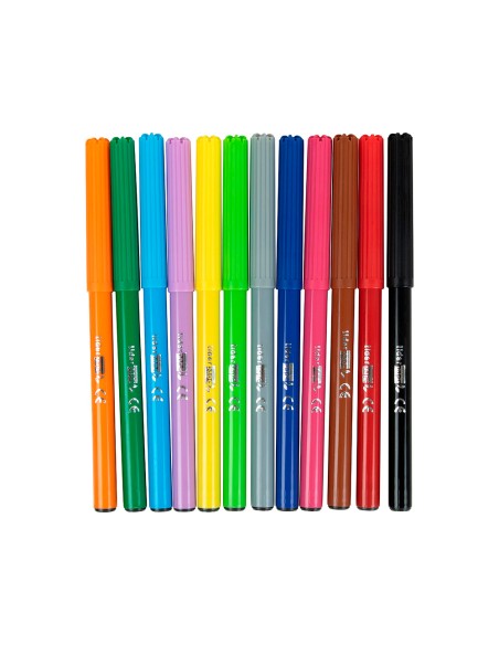 Rotulador liderpapel slim caja de 12 unidades colores surtidos