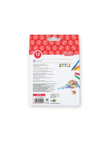 Rotulador liderpapel slim caja de 12 unidades colores surtidos