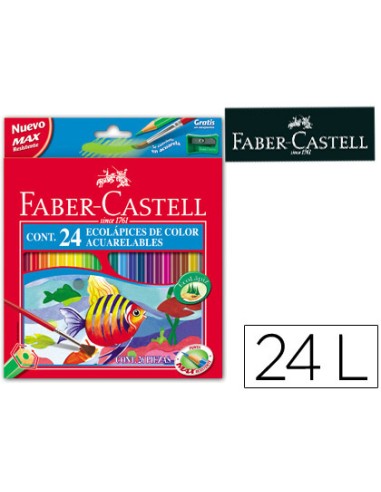 Lapices de colores faber castell acuarelables caja de 24 unidades colores surtidos