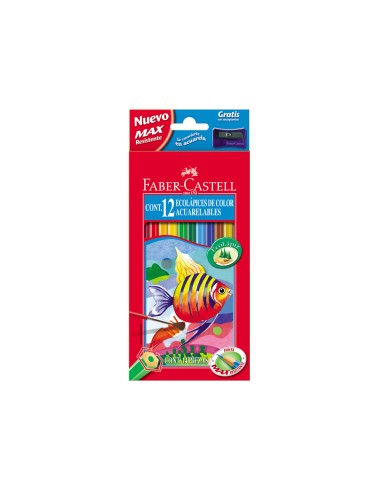 Lapices de colores faber castell acuarelables caja de 12 unidades colores surtidos