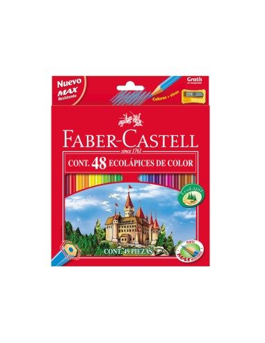 Lapices de colores faber castell c 48 colores hexagonal madera reforestada