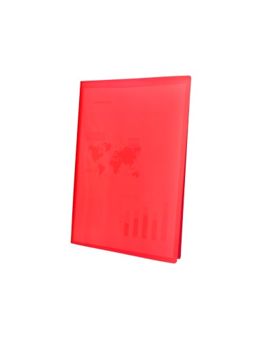 Carpeta liderpapel escaparate 47490 30 fundas polipropileno din a4 rojo translucido