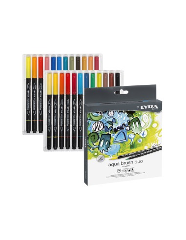 Rotulador lyra aqua brush duo caja de 24 colores