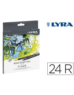 Rotulador lyra aqua brush duo caja de 24 colores
