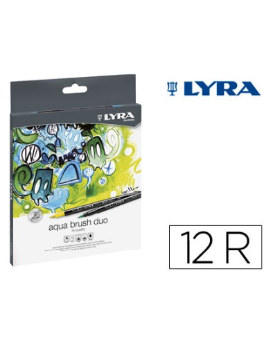 Rotulador lyra aqua brush duo caja de 12 colores