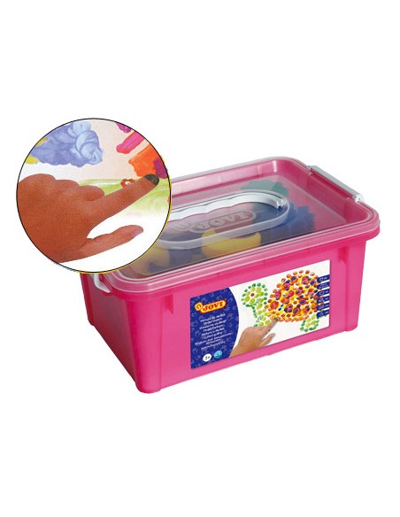 Pintura dedos jovi colores surtidos set esponja plantillas