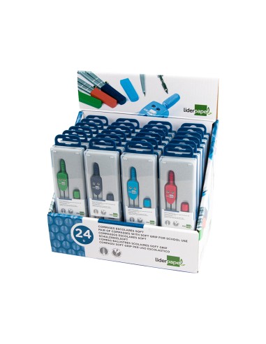 Compas liderpapel con mango extra soft colores surtidos